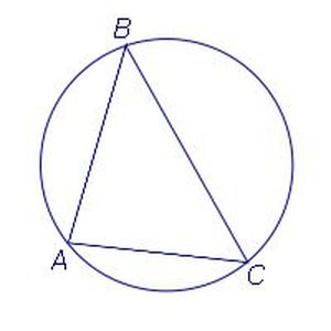 Треугольник вписанный в окружность рисунок